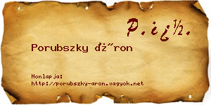 Porubszky Áron névjegykártya