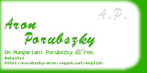 aron porubszky business card